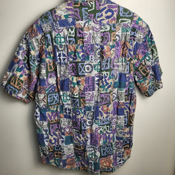 Vintage American Terrain Robert Peritz Abstract Print Button Up Shirt No Size - Picture 2 of 7
